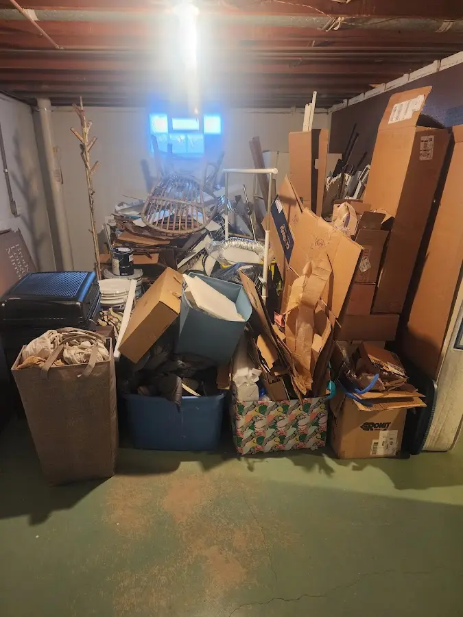 Roll-off dumpster container at job site for Concrete Dumpster Rental in Stamford